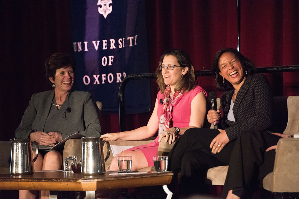 Professor Louise Richardson, The Hon Chrystia Freeland and Ambassador Susan Rice