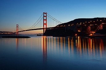 RAI Logo goldengate bridge at night